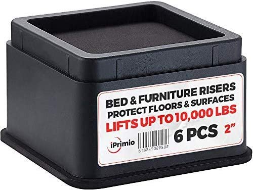 iPrimio Bed Risers - Square, 2 Inch Lift