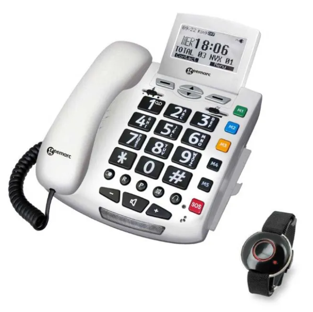 Amplified Telephone with Remote Emergency Button