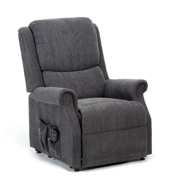 Indiana Petite Rise and Recliner Chair - Charcoal - Grey