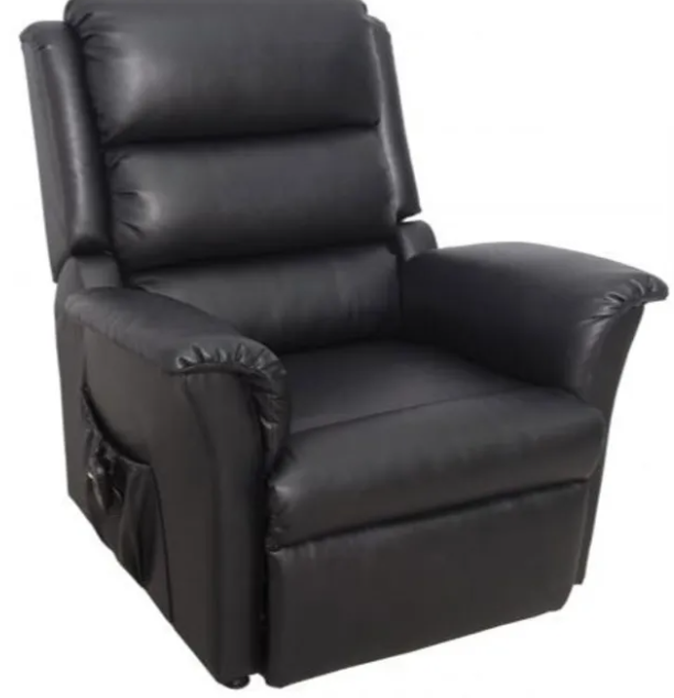 Nevada Dual Motor Antimicrobial PVC Rise and Recliner Chair - Black