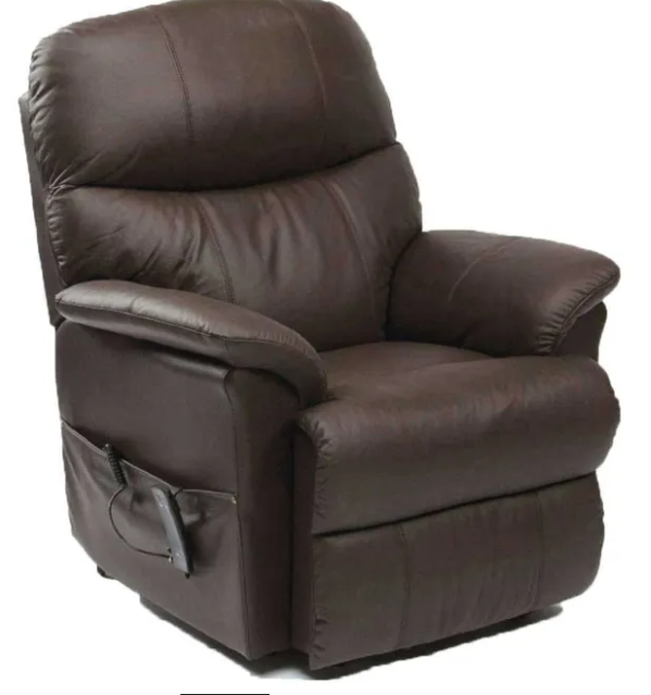 Rise & Recline Chair - Dual Motor - Leather - Brown